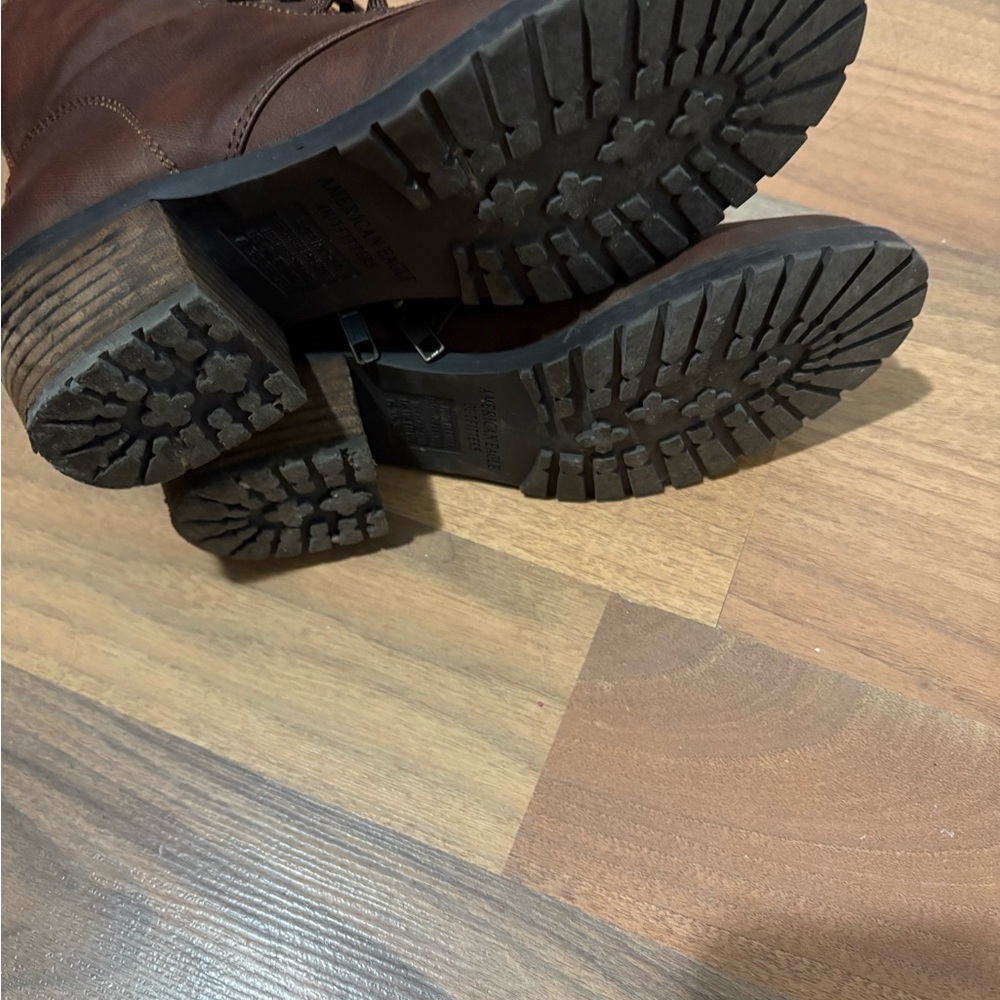 American Eagle Outfitters Brown Combat Boots Lace-Up Design - Picture 4 of 4